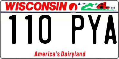 WI license plate 110PYA