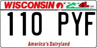 WI license plate 110PYF