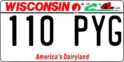 WI license plate 110PYG