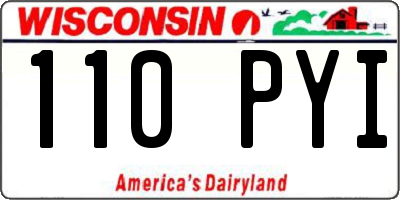 WI license plate 110PYI