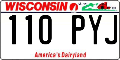 WI license plate 110PYJ