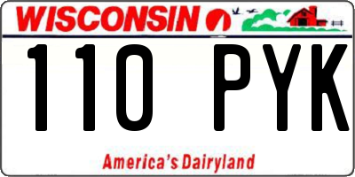 WI license plate 110PYK
