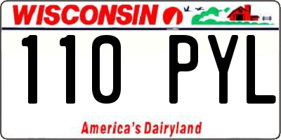 WI license plate 110PYL
