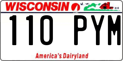 WI license plate 110PYM