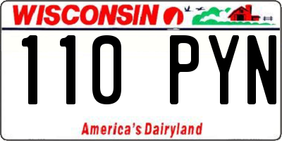 WI license plate 110PYN