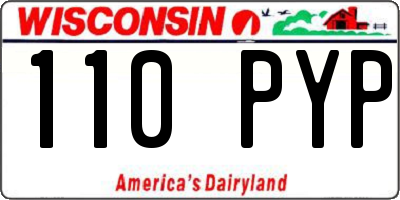 WI license plate 110PYP