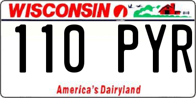WI license plate 110PYR
