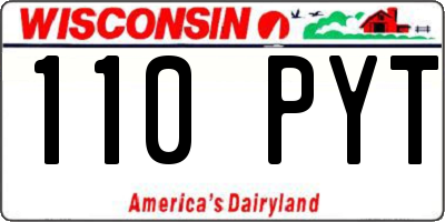 WI license plate 110PYT