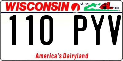 WI license plate 110PYV