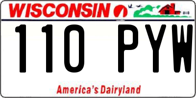 WI license plate 110PYW