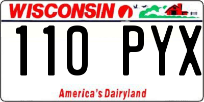 WI license plate 110PYX
