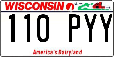 WI license plate 110PYY