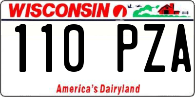 WI license plate 110PZA