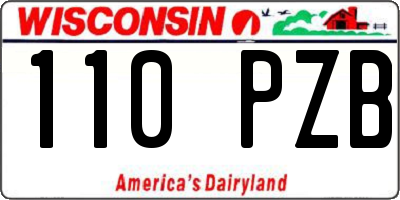 WI license plate 110PZB