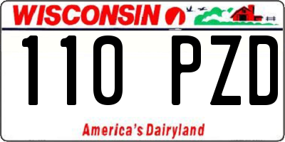 WI license plate 110PZD
