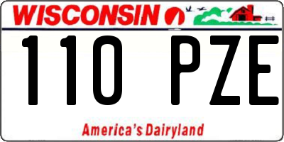 WI license plate 110PZE