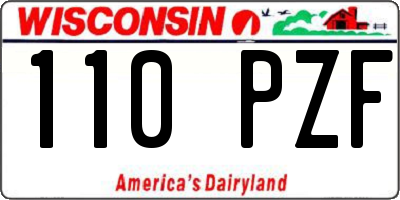 WI license plate 110PZF