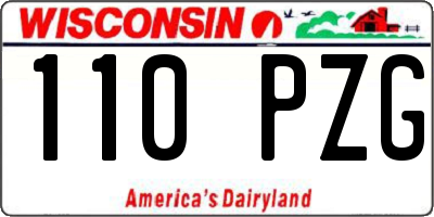 WI license plate 110PZG