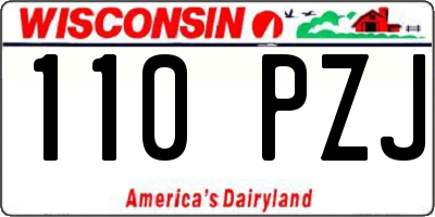 WI license plate 110PZJ