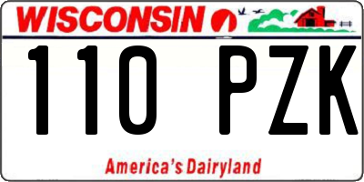 WI license plate 110PZK