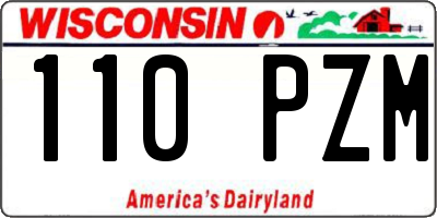 WI license plate 110PZM