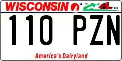 WI license plate 110PZN