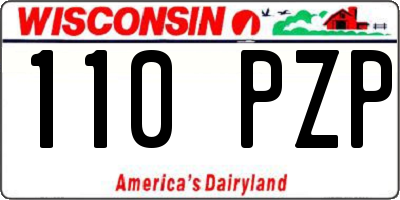 WI license plate 110PZP