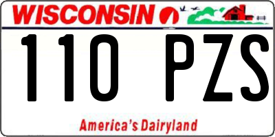 WI license plate 110PZS