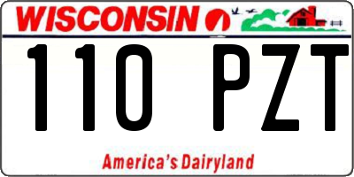 WI license plate 110PZT