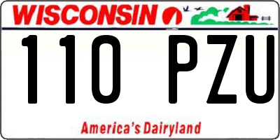 WI license plate 110PZU
