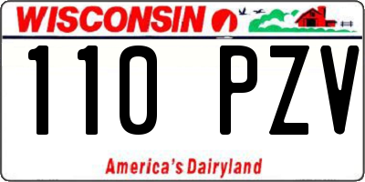 WI license plate 110PZV
