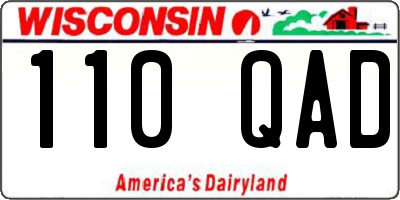 WI license plate 110QAD