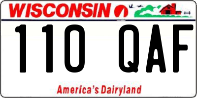 WI license plate 110QAF