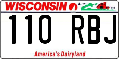 WI license plate 110RBJ
