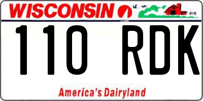 WI license plate 110RDK