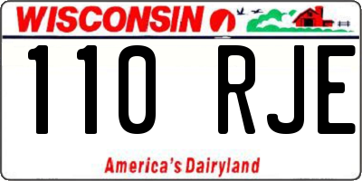 WI license plate 110RJE