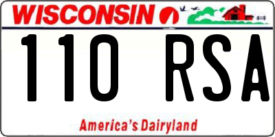 WI license plate 110RSA
