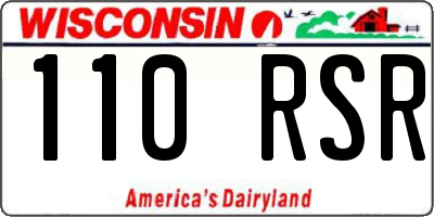 WI license plate 110RSR