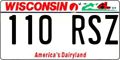 WI license plate 110RSZ