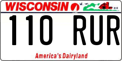 WI license plate 110RUR