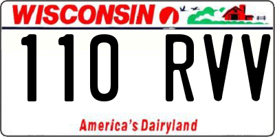 WI license plate 110RVV