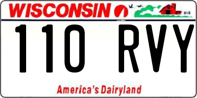 WI license plate 110RVY