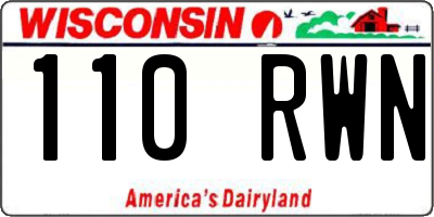 WI license plate 110RWN
