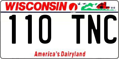 WI license plate 110TNC