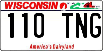 WI license plate 110TNG