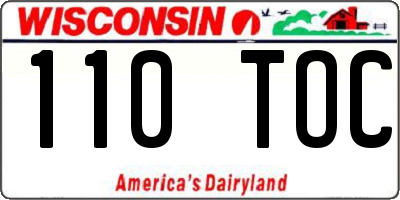 WI license plate 110TOC