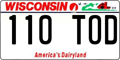 WI license plate 110TOD