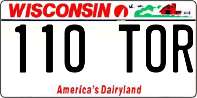 WI license plate 110TOR