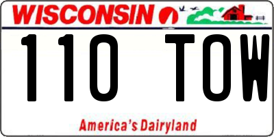 WI license plate 110TOW