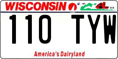 WI license plate 110TYW